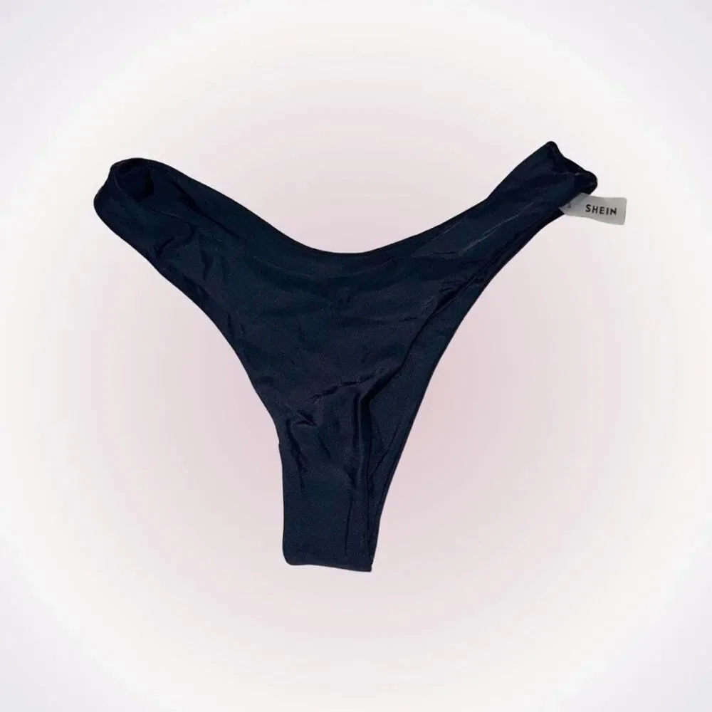 SHEIN high cut black bikini bottoms | Sz S